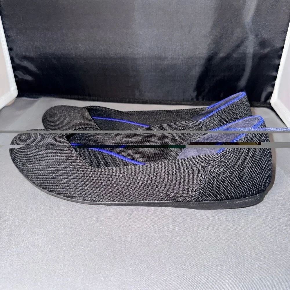 Rothy's The Flat Round Toe Ballet Women’s Shoes Black Size 7 Washable Flexible - Picture 5 of 7